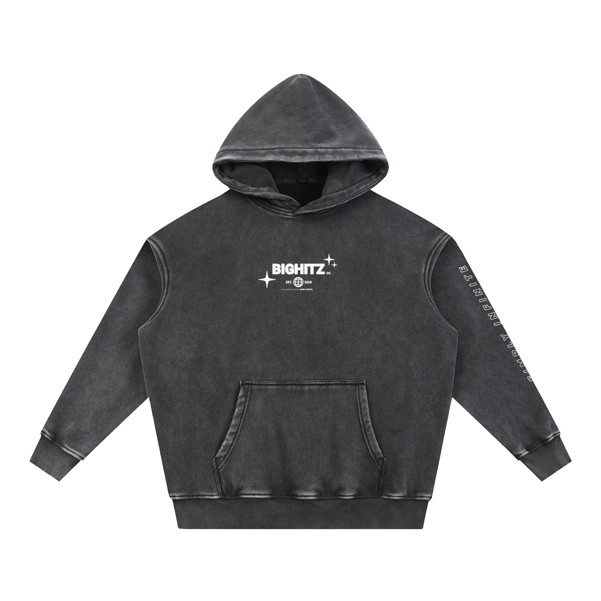 Snow Wash Fleece Oversize Hoodie